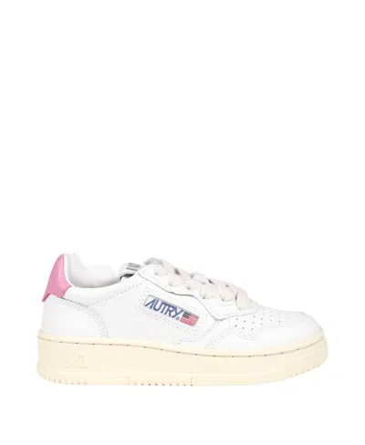 Autry Colour-block Panelled Leather Sneakers In White