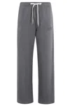 Autry Wide Leg Relaxed Fit Trousers With Drawstring Waistband In Grey