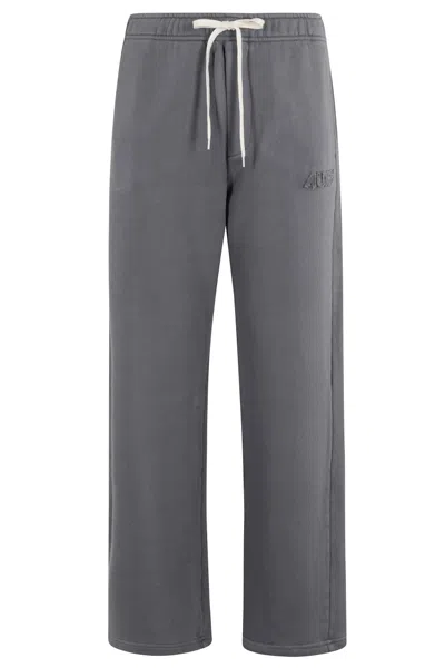 AUTRY AUTRY COMFORTABLE GREY JOGGER PANTS WITH EMBROIDERED LOGO