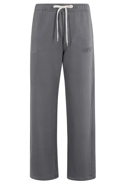 AUTRY COMFORTABLE GREY JOGGER PANTS WITH EMBROIDERED LOGO