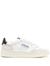 Autry Medalist Low Sneakers In White Leather And Suede With Custom Lettering In Burgundy