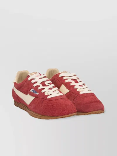 Autry Contrast Panel Slip-on Sneakers Suede In Red