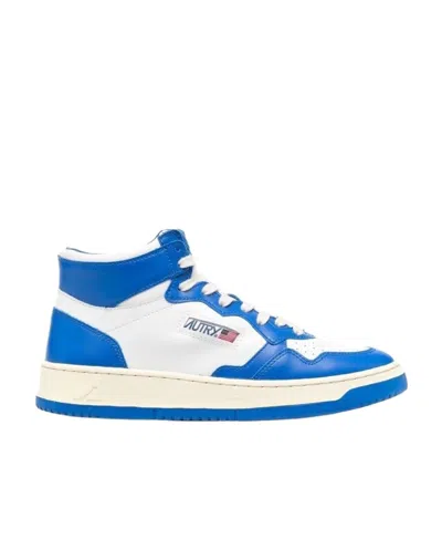 Autry Contrast-panelled Hi-top Sneakers In White