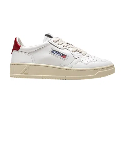 Autry Contrasting Heel Sneakers In White