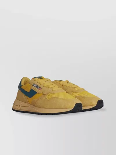 Autry 'contrasting Panels Suede Sneakers' In Yellow
