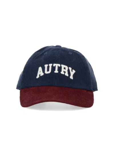 Autry Corduroy Baseball Cap In Blue