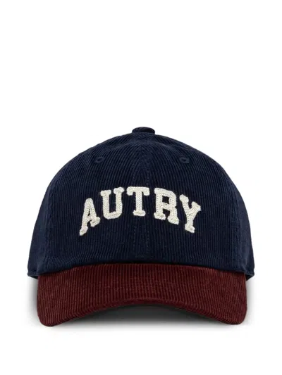 Autry Corduroy Two-tone Baseball Cap In Blue
