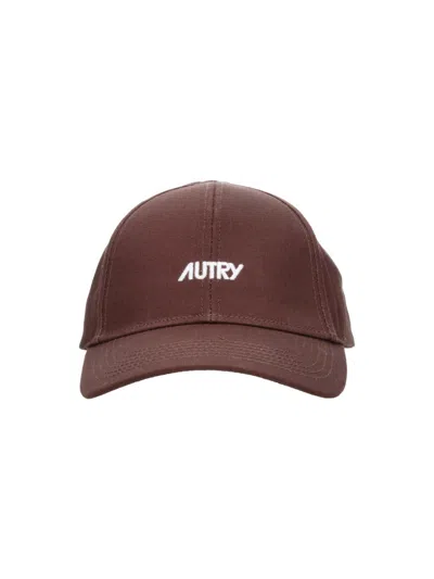 Autry Cotton Baseball Cap In Brown