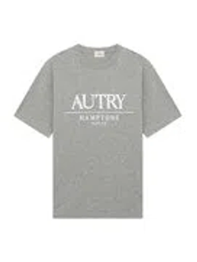 Autry Cotton Blend T Shirt With Logo In Gray