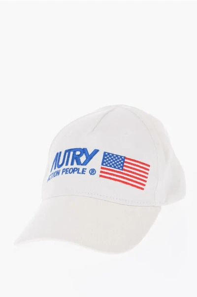 Autry Cotton Baseball Cap In White