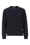 Autry Blue Crewneck Sweater With Logo Embroidered On The Front In Cotton Man In Black