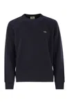 Autry Blue Cotton Crewneck Sweatshirt With Logo Print In Blue