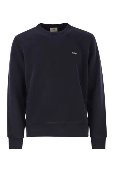 Autry Cotton Crew-neck Sweatshirt In Blue