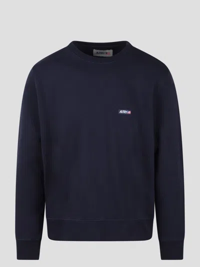 Autry Cotton Crew Neck Sweatshirt In Blau