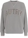 Autry Cotton Crew Neck Sweatshirt With Logo Lettering In Gray
