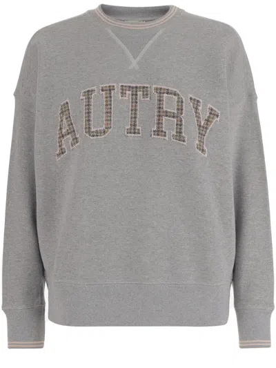 AUTRY COTTON CREW NECK SWEATSHIRT WITH LOGO LETTERING