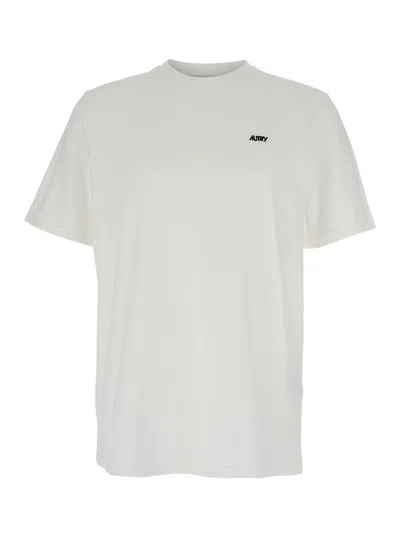 Autry Cotton T-shirt With Embroidered Logo In White