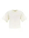 Autry Cotton Cropped T-shirt In Neutrals