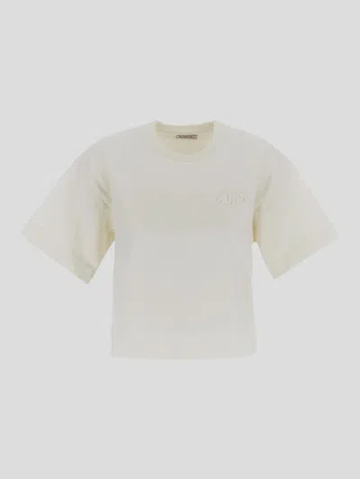 Autry Cotton Cropped T-shirt In Neutrals
