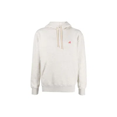 Autry Logo-embroidered Cotton Hoodie In White