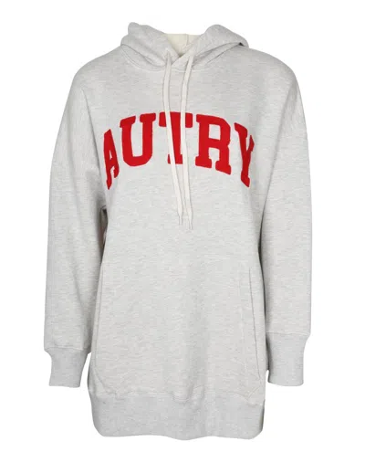 Autry Cotton Hoodie Sweatshirt With Logo In Melange