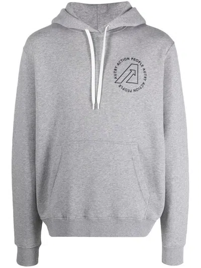 AUTRY AUTRY COTTON HOODIE WITH FRONT LOGO PRINT