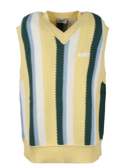 Autry Cotton Knit Vest In Multicolor