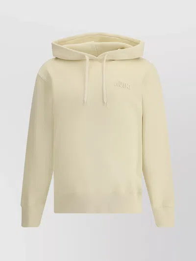Autry Cotton Logo Hoodie Drawstring In Cream