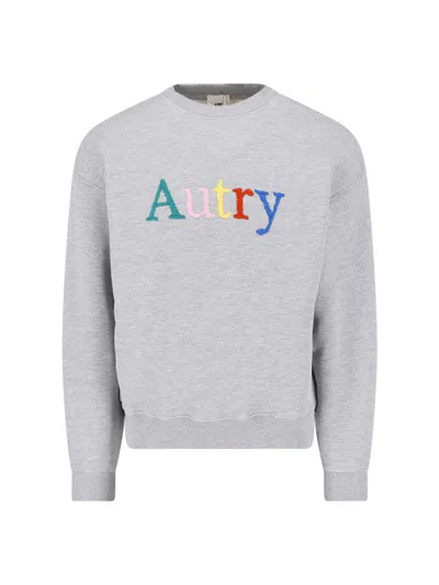 Autry Cotton Logo Sweatshirt In Metallic