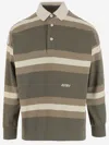 Autry Cotton Polo Shirt With Striped Pattern And Logo In Multicolour