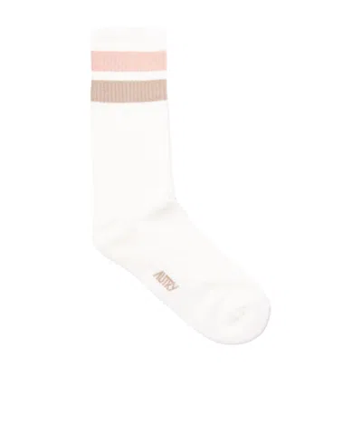 Autry Cotton Socks In Cream/powder