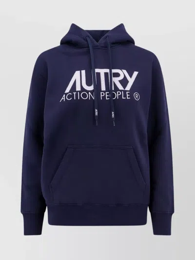 AUTRY COTTON SWEATSHIRT EMBROIDERED LOGO HOOD