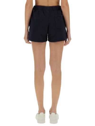 Autry Cotton Sweatshirt Jogger Shorts In Blue