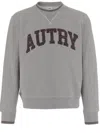 Autry Cotton Sweatshirt With Bold Logo Lettering In Gray