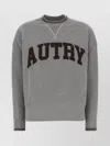 Autry Cotton Sweatshirt With Crew Neck And Long Sleeves In Gray