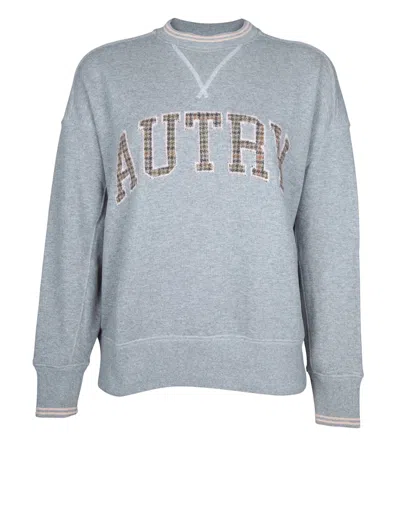 Autry Cotton Sweatshirt With Embossed Logo In Blue