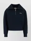Autry Cotton Sweatshirt With High Collar And Ribbed Cuffs In Black