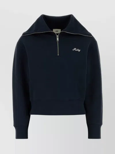 AUTRY COTTON SWEATSHIRT WITH HIGH COLLAR AND RIBBED CUFFS