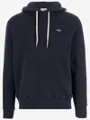 Autry Navy Cotton Hoodie With Drawstring Hood And Contrast Logo In Blue