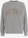 Autry Cotton Crew Neck Sweatshirt With Logo Lettering In Gray