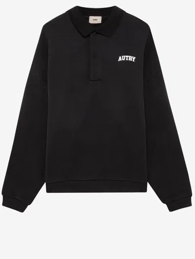Autry Cotton Sweatshirt With Logo In Black