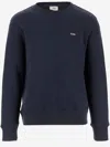 Autry Blue Crewneck Sweater With Logo Embroidered On The Front In Cotton Man In Blue
