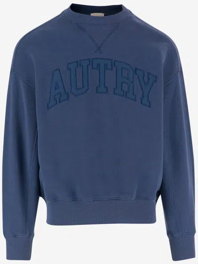 Autry Cotton Sweatshirt With Logo In Blue