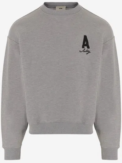 Autry Cotton Sweatshirt With Logo In Gray