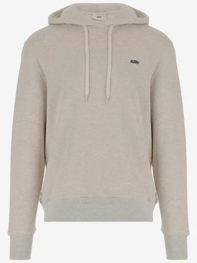 Autry Cotton Sweatshirt With Logo In Grey