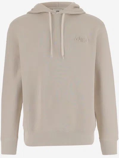 Autry Cotton Sweatshirt With Logo In Neutral