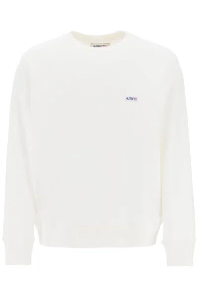 Autry Cotton Sweatshirt With Logo In White