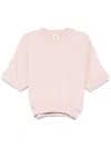 Autry Pink Cotton Sweatshirt With Short Sleeves In Pink