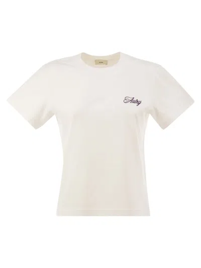 Autry Cotton T-shirt With Embroidered Logo In White
