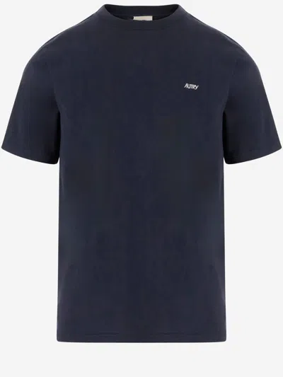 Autry Cotton T Shirt With Logo In Blue